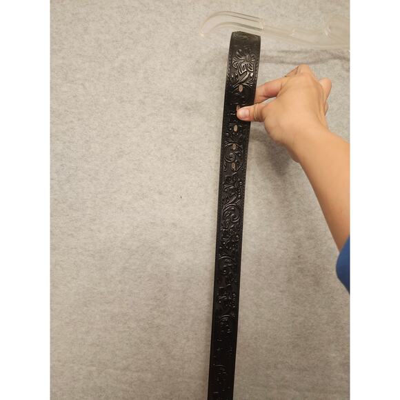 Montana‎ Silversmith Yellowstone Buckle Justin Leather 36 Embroidered West Belt - Picture 7 of 13